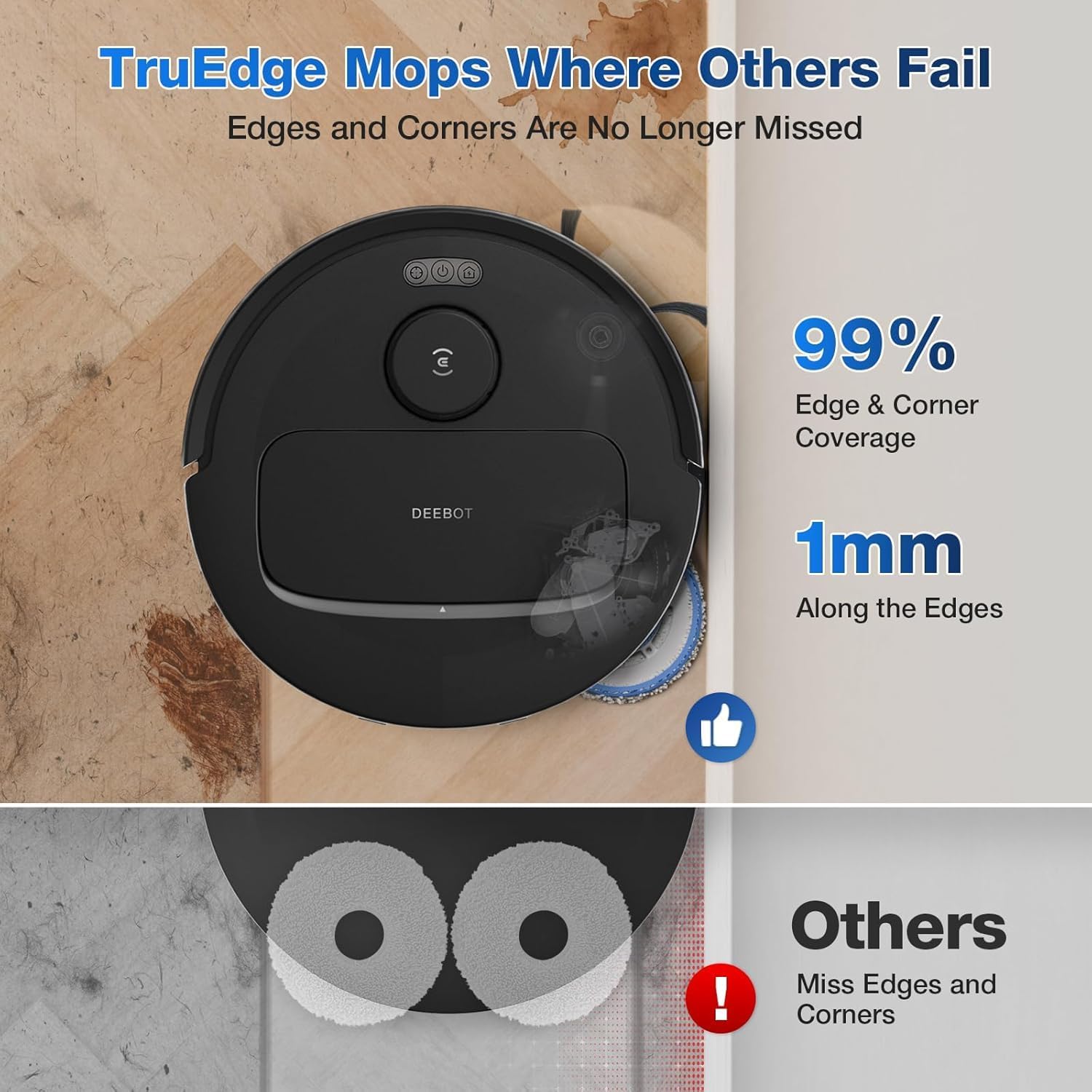 ECOVACS Deebot N30 PRO Omni 2 in 1 Robotic Vacuum Cleaner & Mop, 10000 Pa Suction, 3500+ Sq.Ft, Self-Emptying Omni-Station, TruEdge Mopping, ZeroTangle 2.0, Hot Air-Drying, Auto-Lift Mop on Carpet