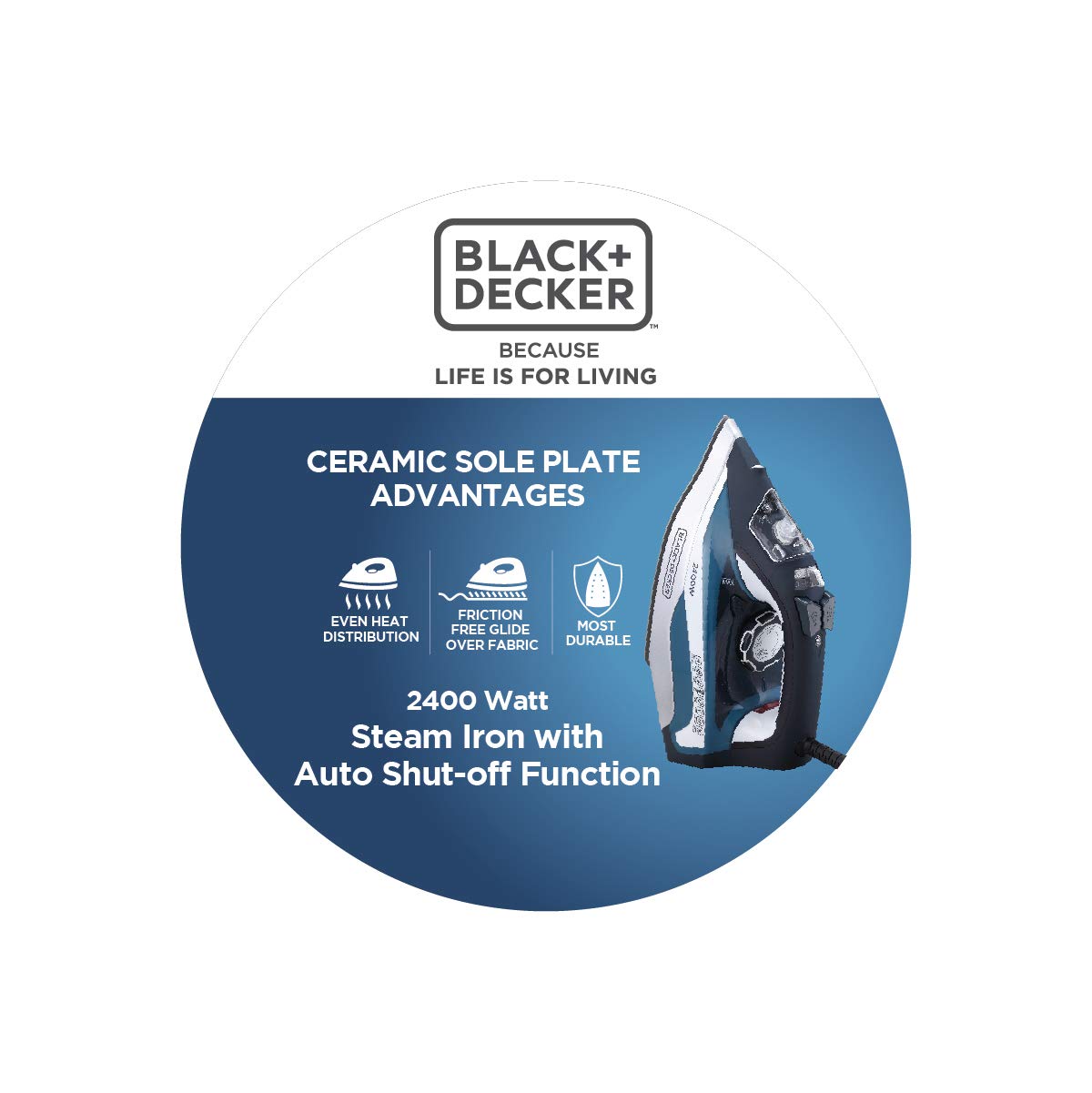 Black & Decker X2150 2200-Watt Auto Shut-Off Steam Iron for 220 Volts