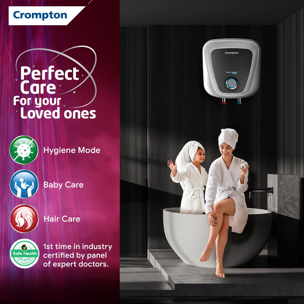 Crompton Solarium Care 25-L 5 Star Storage Water Heater (Geyser) With Rust Proof Plastic Body (White), Wall Mounting - Mahajan Electronics Online