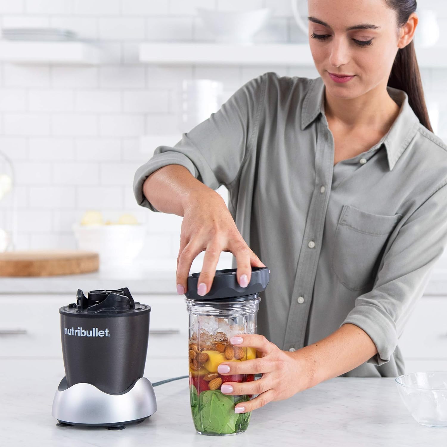 NutriBullet 1000W Blender (Light Grey) Mahajan Electronics Onlline