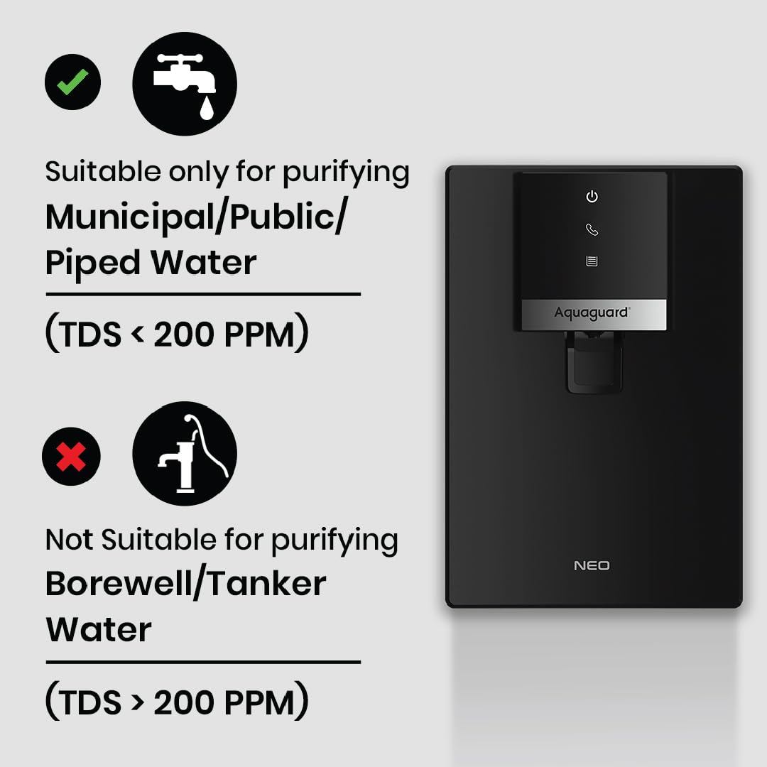 Eureka Forbes Aquaguard Neo UV+UF Water Purifier|Mineral Charge Technology|6.2L Storage|Suitable For Municipal Water,Not Suitable For Borewell/ Tanker Water|Free Installation|2 Free Services GWPDNUVUF23000 Mahajan Electronics Online