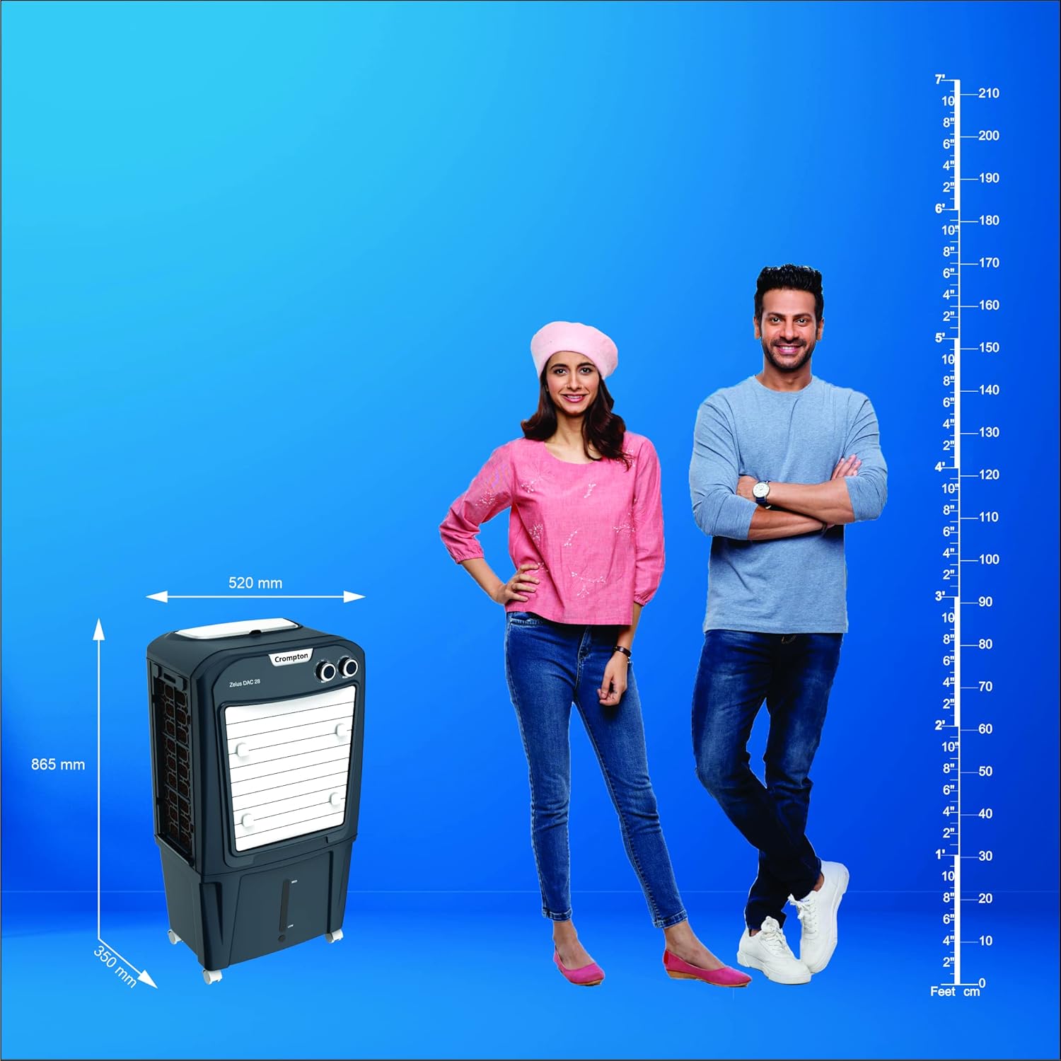 Crompton Zelus 28 Litres Desert Air Cooler for home | Large & Easy Clean Ice Chamber | 4-Way Air Deflection | High Density Honeycomb Pads | Everlast Pump | Auto Fill Mahajan Electronics Online