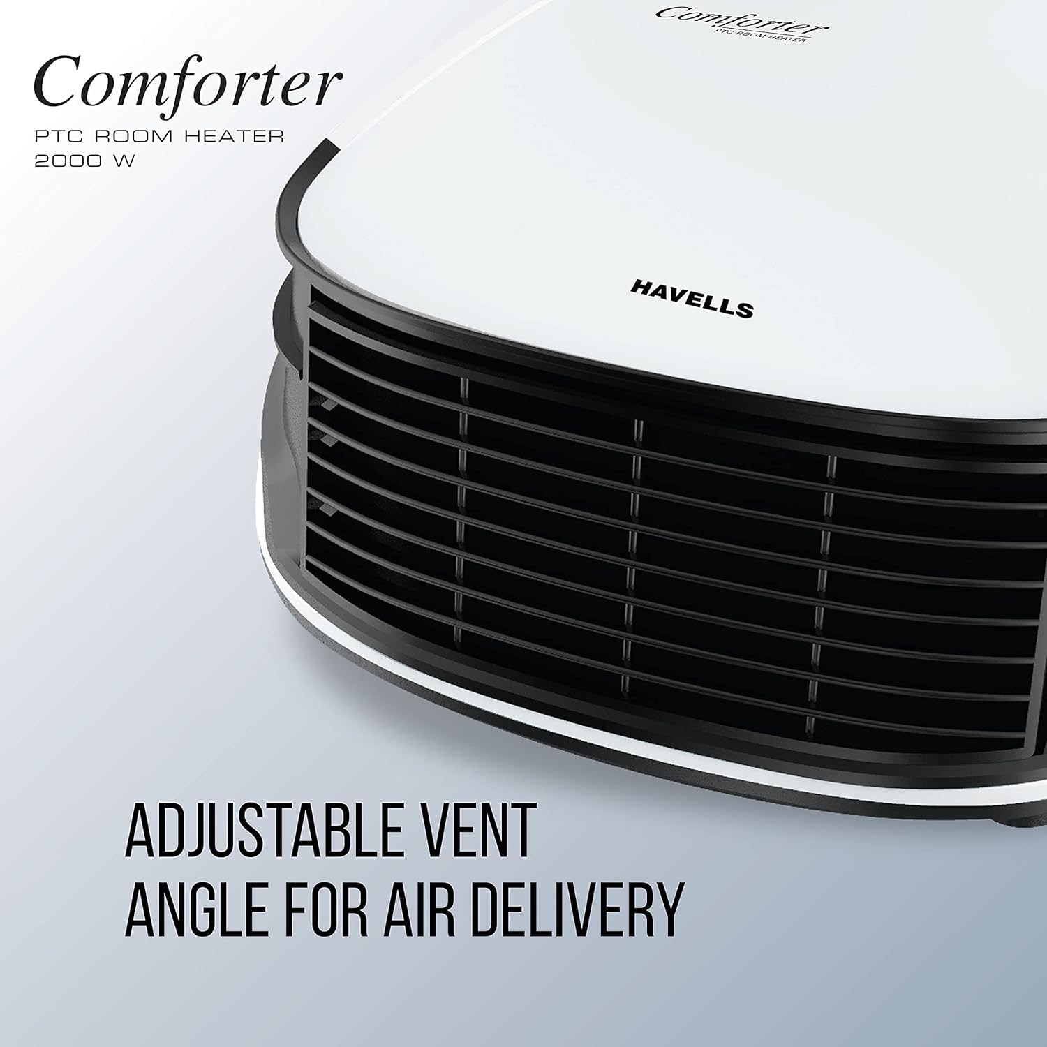 Havells Comforter 2000 Watt Room Heater with Overheat Protection| Easy to Carry for Bedroom and Office| Adjustable Thermostat Control Knob & Adjustable Vent for Air Delivery (White and Black) GHRFHAGW200 Mahajan Electronics Online