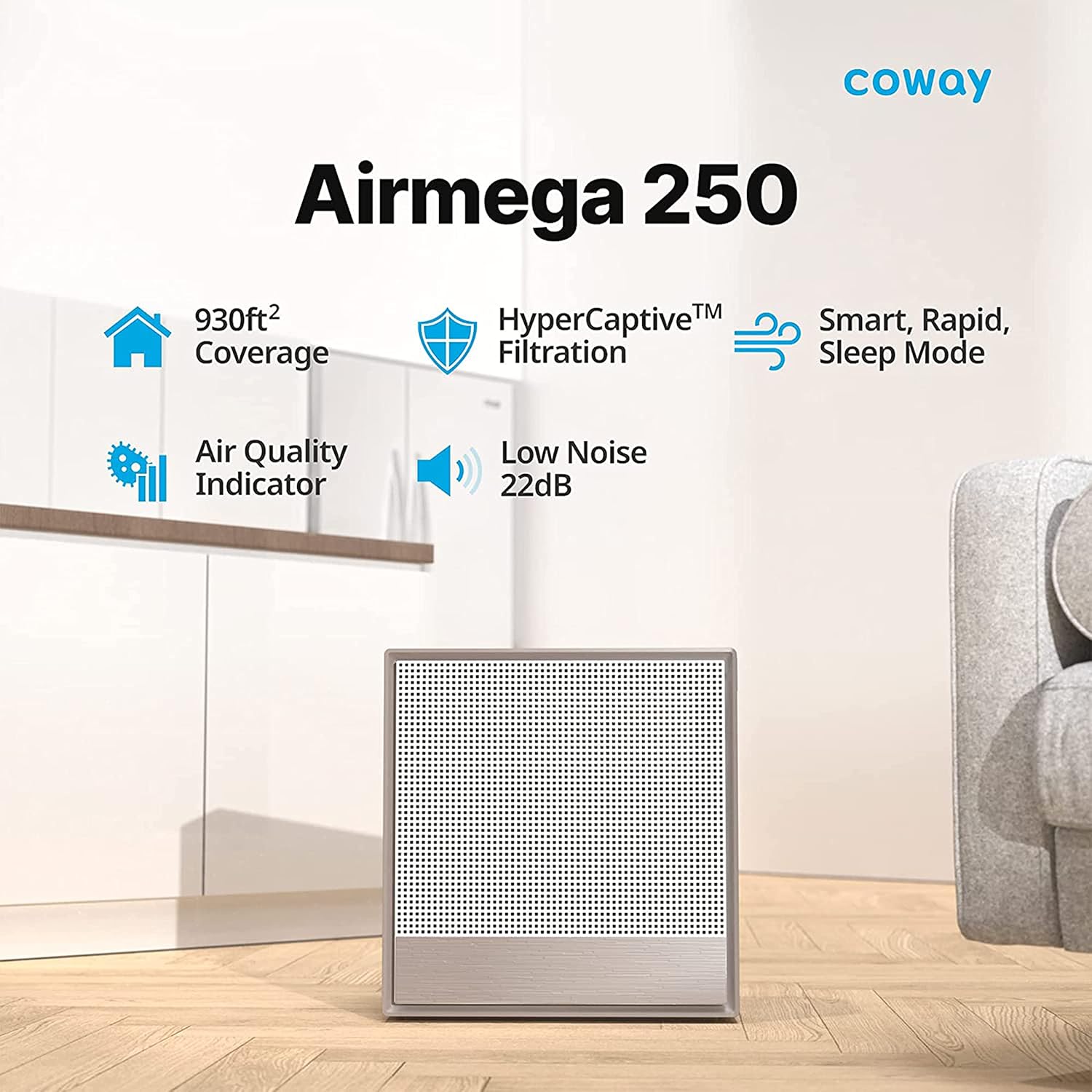 Coway Airmega 250 (Ap-1720H) Air Purifier For Living Room,Filter Life 8500Hrs (Approx. 1.5-2 Yrs),Anti-Virus True Hepa Filter (H13),Kills Allergies,Virus,Germs & Pm 0.01 With 99.999% Efficiency,White Mahajan Electronics Online