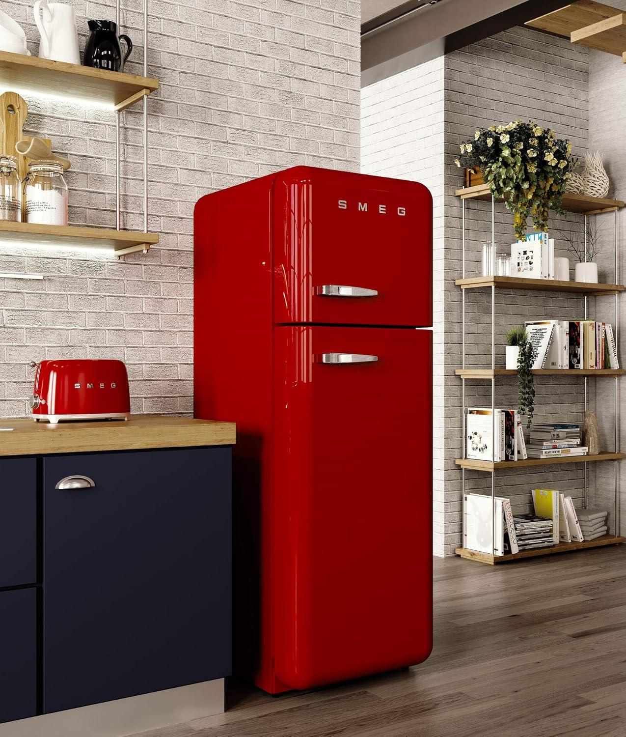 SMEG  TSF01RDEU 2 slice Toaster Red, Glossy 50's Style Aesthetic Mahajan Electronics