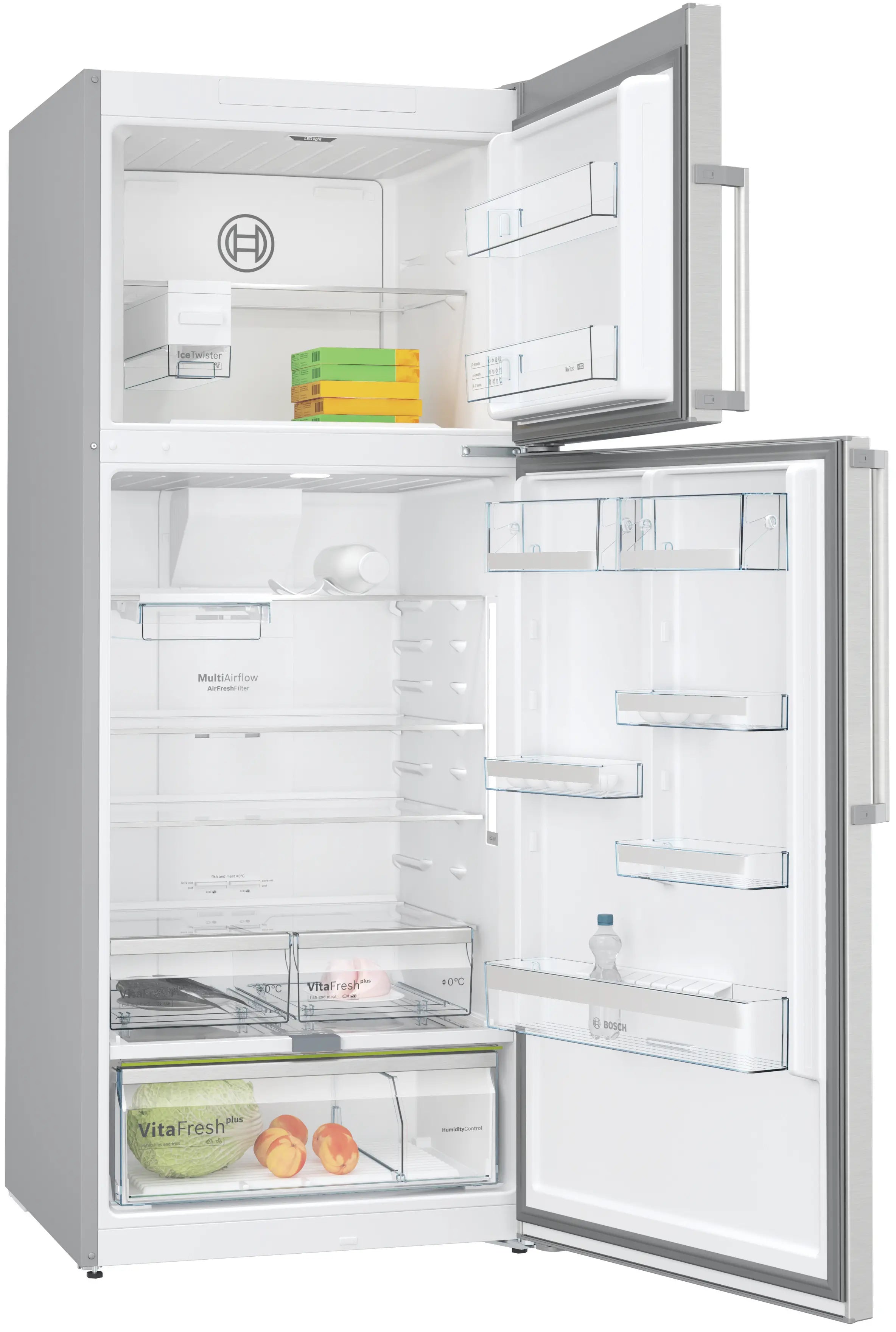 Bosch KDN76AID0I  542 LSeries 6 free-standing fridge-freezer with freezer at top 186 x 75 cm Stainless steel Mahajan Electronics Online