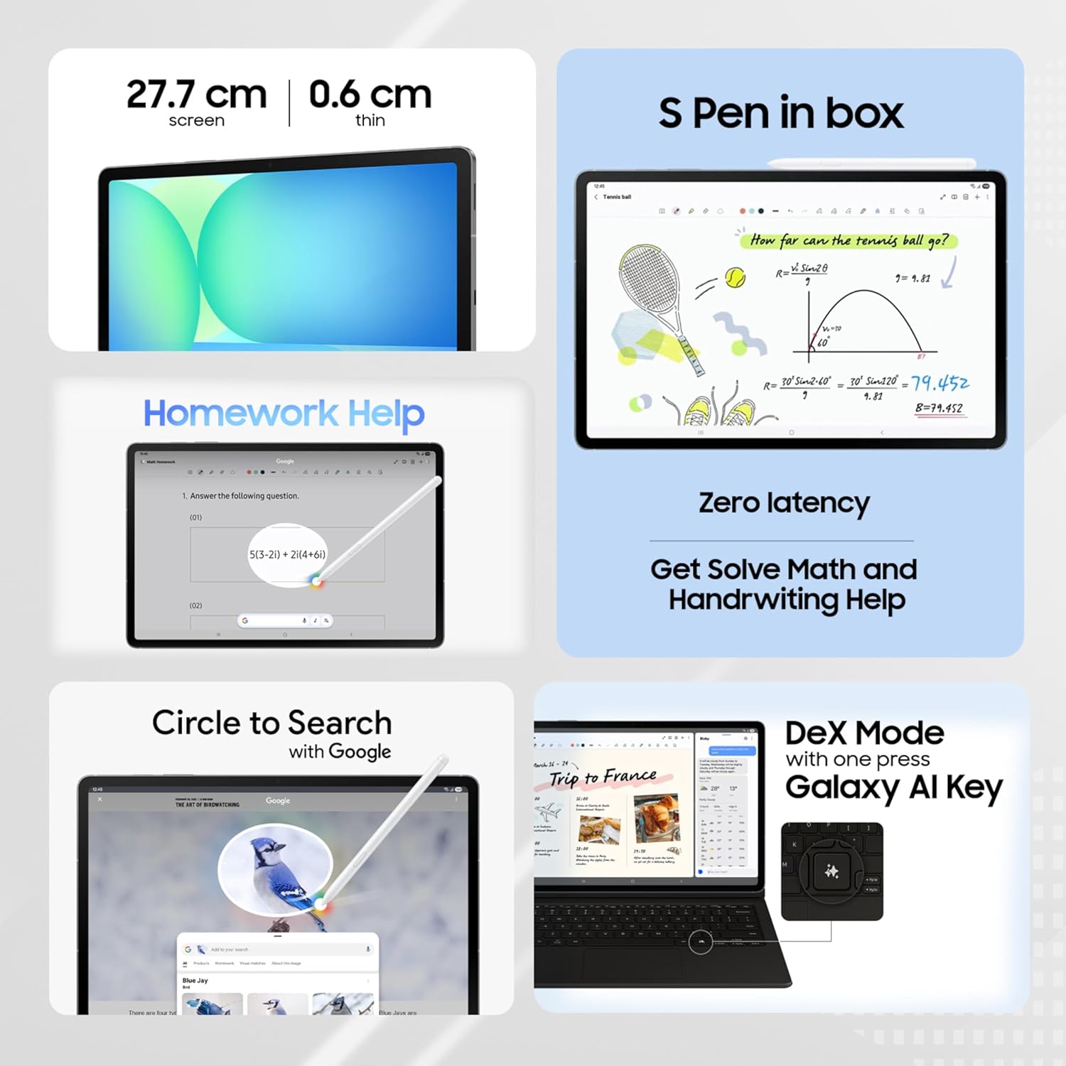 Samsung Galaxy Tab S10 FE, S Pen in-Box, 27.7 cm (10.9 inch) LCD Display, 8 GB RAM, 128 GB Storage, Wi-Fi Tablet, Blue Mahajan Electronics Online