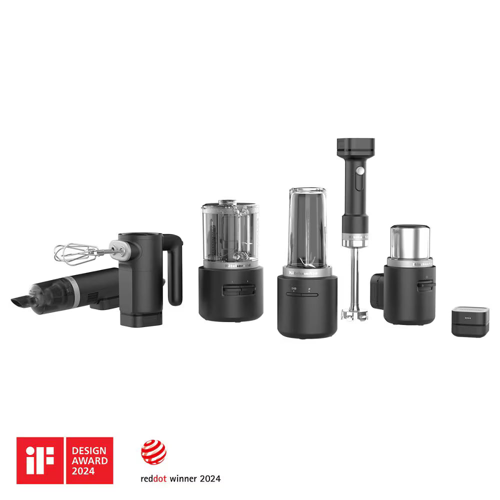 KitchenAid Go Cordless Personal Blender, 473ml BPA-Free Blending Jar, Stainless Steel Blade, Travel & Storage Lids for smoothies, shakes (with Lithium Ion Battery 10.8V) Black Matte KitchenAid
