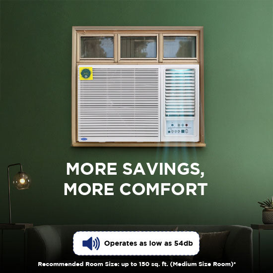 Carrier 19K ESTRELLA GXI (CIW19EC3R36F0) 1.5Ton 3 Star Window Inverter AC (Copper, Dust Filter & Turbo Mode, White) Mahajan Electronics Online