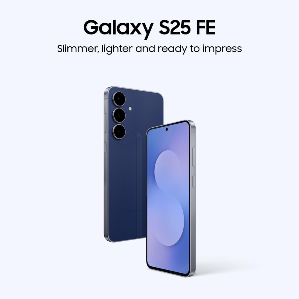 Samsung Galaxy S25 FE 5G Smartphone with Galaxy AI (White, 8GB RAM, 512GB Storage), 12MP Front Camera, ProVisual Engine, Mahajan Electronics Online