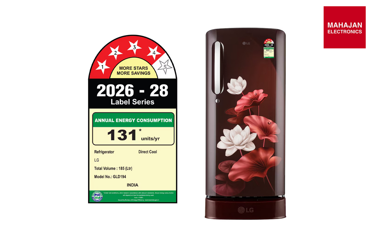 LG GLD1946ZASL 185 L Single Door Refrigerator, Base Stand Drawer, Chiller Tray, Scarlet Lotus, 4 Star – Mahajan Electronics Online.