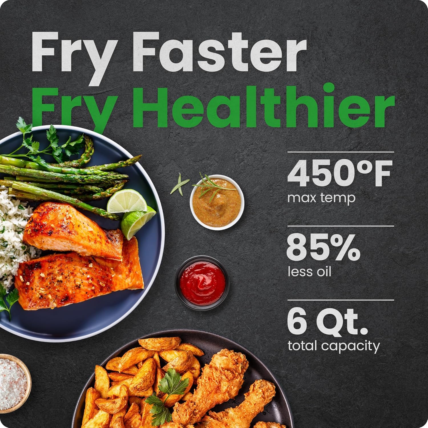 Chefman RJ38-SQPF-3TDB-2W-IN TurboFry Touch Dual Air Fryer, Maximize The Healthiest Meals With Double Basket Capacity, One-Touch Digital Controls And Shake Reminder For The Perfect Crispy And Low-Calorie Finish Mahajan Electronics Online