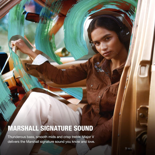 Marshall Major V Wireless On-Ear Headphones, Brown Mahajan electronics online