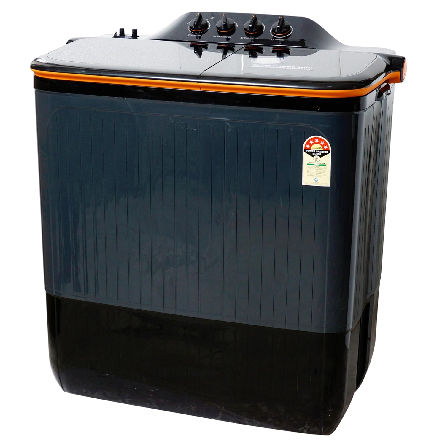 Havells-Lloyd GLWS105EPAVG  Elante Pluss 10 Kg 5 Star Semi-Automatic Top Load Washing Machine (Dark Grey Tub with Orange Lids Color) Mahajan Electronics Online