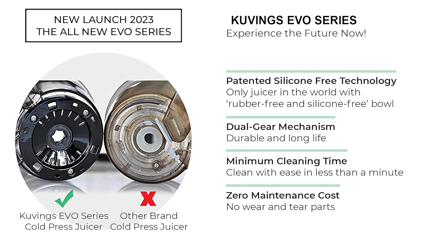Kuvings EVO810 Black Professional Cold Press Juicer,Only Juicer with Patented Rubber & Silicon-Free Technology, 12 YR Warranty, All-in-1 Fruit & Vegetable Juicer,With Smoothie & Sorbet Attachment Mahajan Electronics Online