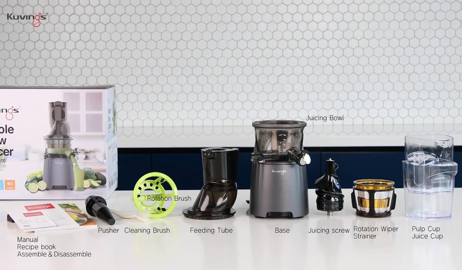 Kuvings EVO 810 (NS-2155 B M) Professional Cold Press Juicer | 12-Year Warranty | Silicone-Free Technology | Smoothie &amp; Sorbet Maker | Mahajan Electronics Online