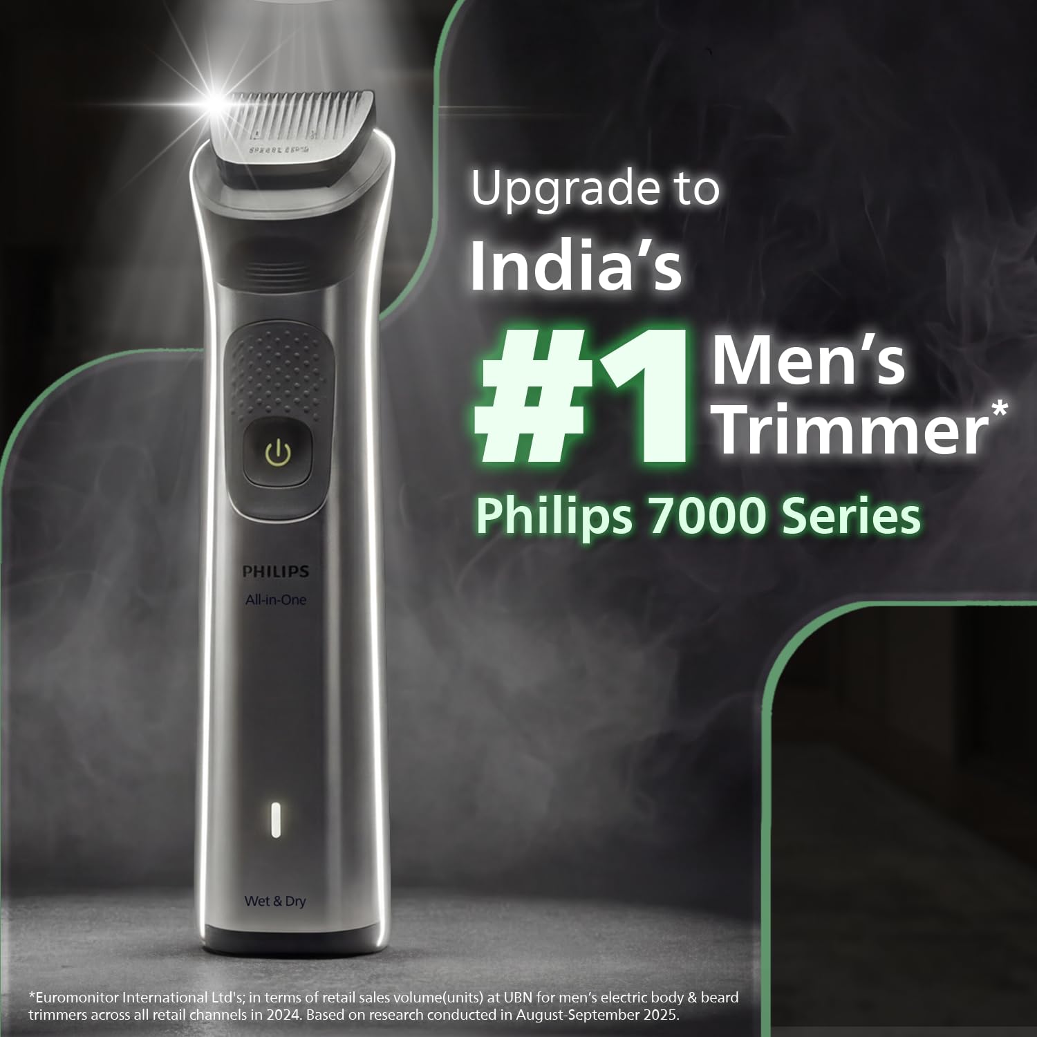 Philips MG7922 India's No.1 Men's Trimmer* | Ultimate Precision | BeardSense Technology- Scans 125x/sec, adapts to density | All-in-One Full body Grooming Kit | 120min runtime | IPX7 | 5yr warranty* Philips