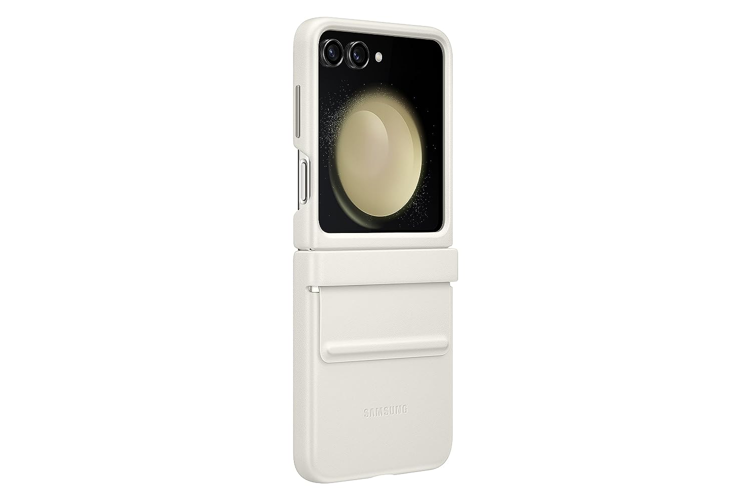 Samsung Galaxy Flip5 Flap ECO-Leather Case, Cream - Mahajan Electronics Online