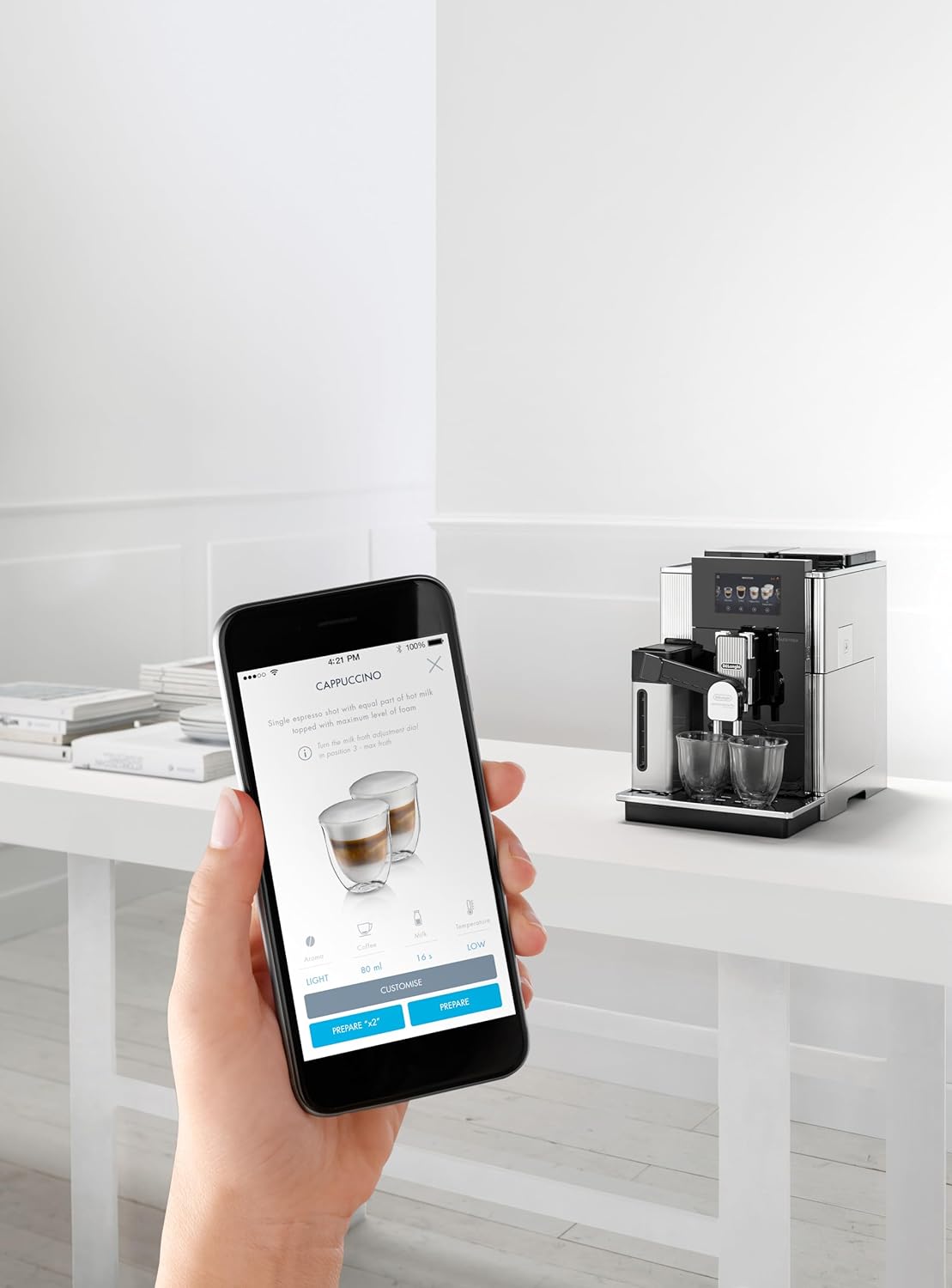 DeLonghi Maestosa EPAM960.75.GLM Fully Automatic Coffee Machine With In Built Dual Grinder, Bean To Cup, Smart One Touch Cappuccino, LatteMacchiato, Espresso, Hot Chocolate Maker App Lin Mahajan Electronics Online