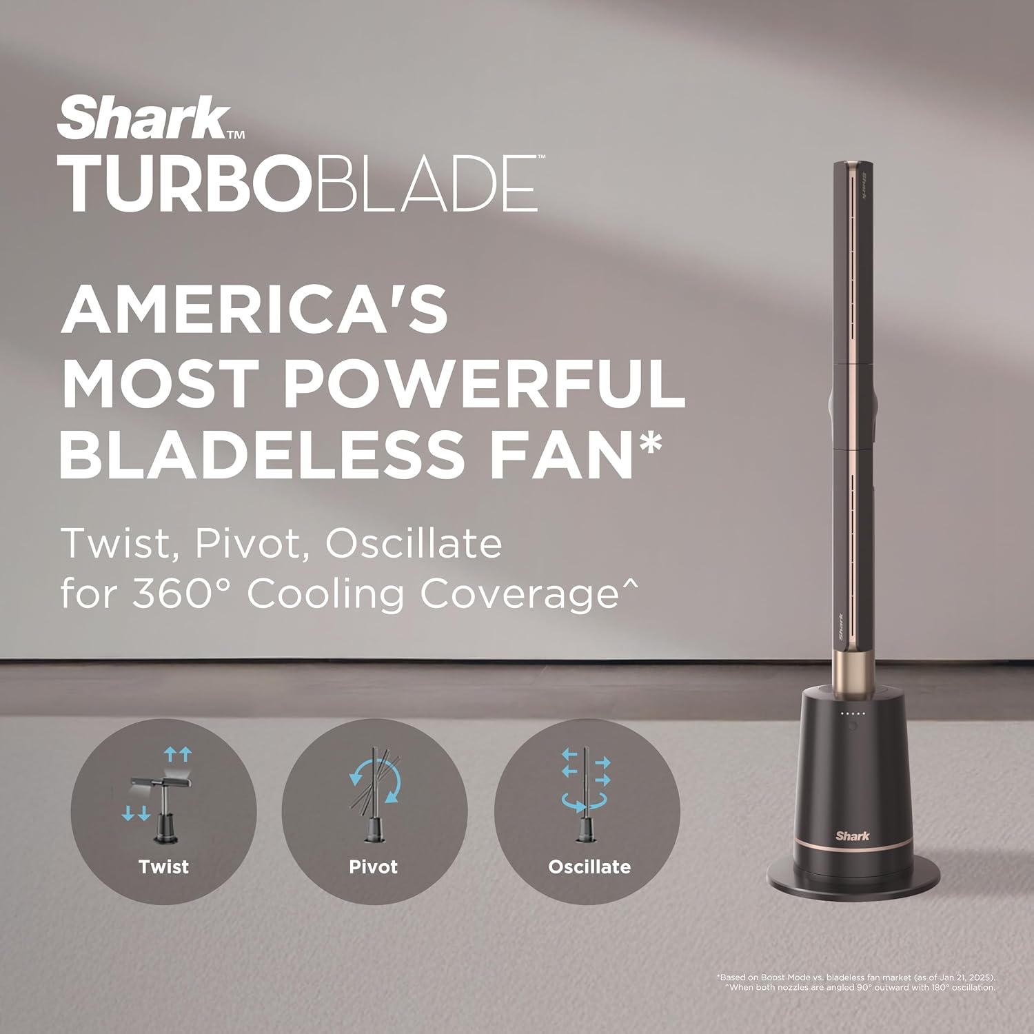 Shark TF200SM Turboblade Bladeless Fan, Charcoal Grey Shark