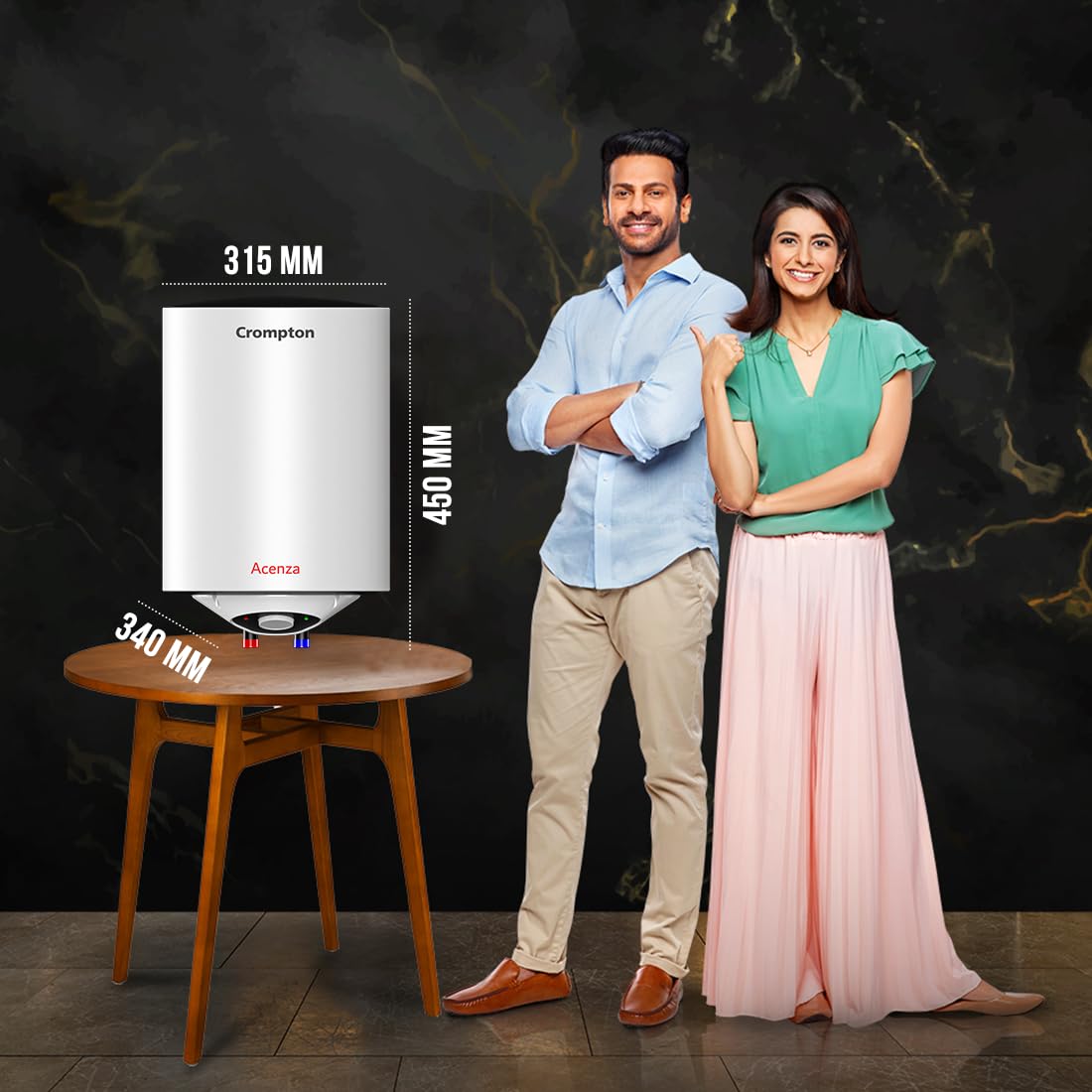 Crompton Acenza 15L Storage Water Heater | 8 Bar | Glassline Tank | 3 Star | Mahajan Electronics Delhi NCR