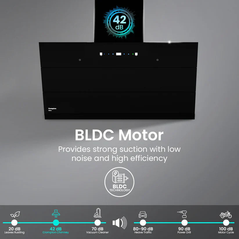 Crompton CHD-AQI60FLE-IND BLDC 1700m3/hr 60cm Slant Chimney| Filterless Intelligent Autoclean| Built In Oil Collector| Touch+Motion Sensor Control|10Yrs Motor & 4Yrs Overall Warranty Mahajan Electronics Online