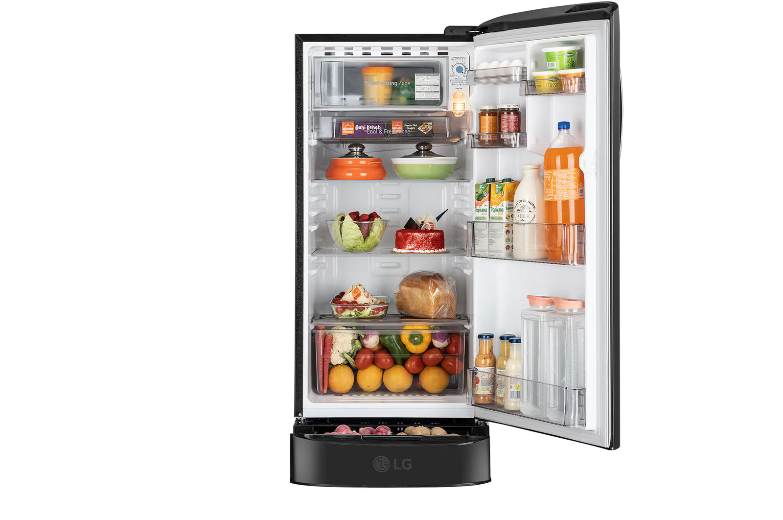 LG GLD1936ZAEL 185 L Single Door Refrigerator with Base Stand Drawer, Smart Inverter Compressor, Direct Cool, Emerald Lotus, 3 Star Mahajan Electronics Online