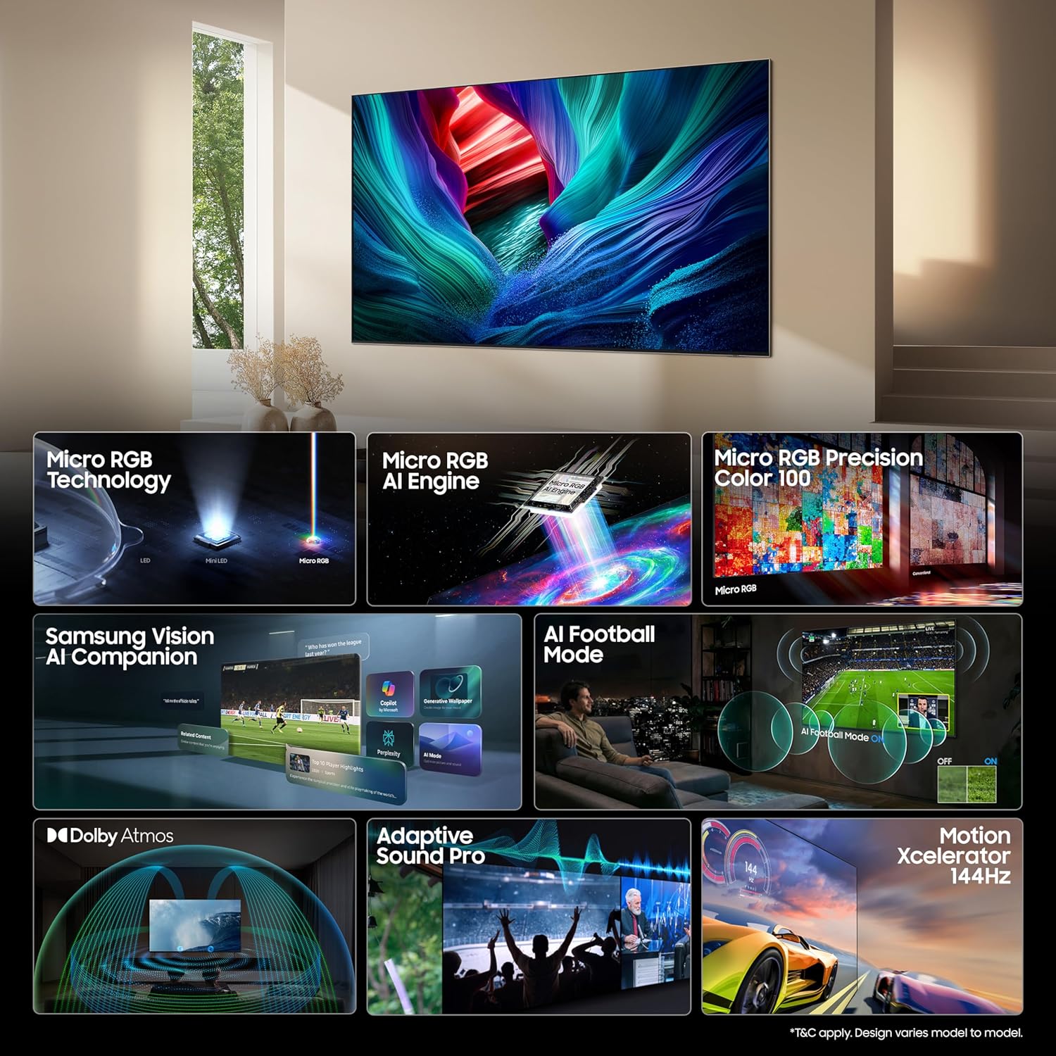 Samsung MRA65R85HAULXL 65 Inches 4K Micro RGB Vision AI Smart TV Samsung