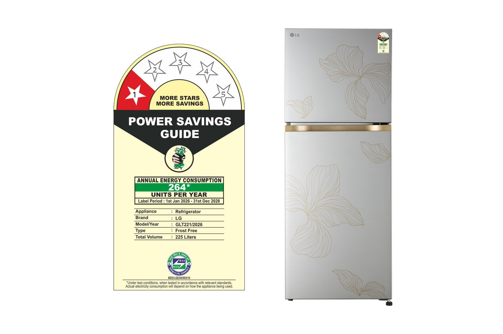 LG GLT2216WYRI 225L Double Door Refrigerator with Smart Mode, Auto Smart Connect, Smart Inverter Compressor, Multi Air Flow, Radiant Inox, 1 Star Mahajan Electronics Online