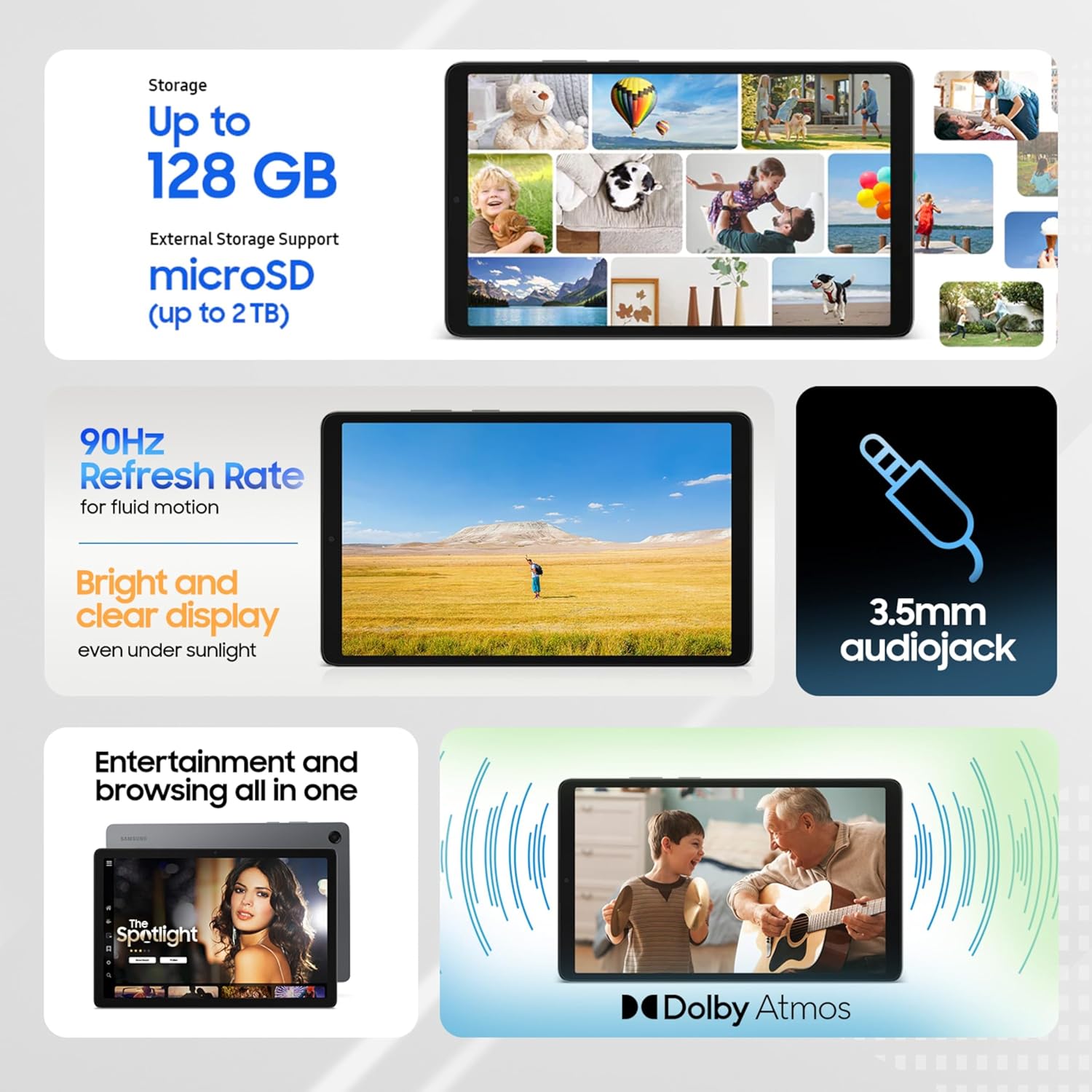 Samsung Galaxy Tab A11, 22.05 cm (8.7 inch) TFT LCD Display, 8 GB RAM, 128 GB Storage, Wi-Fi Tablet, Silver Mahajan Electronics Online