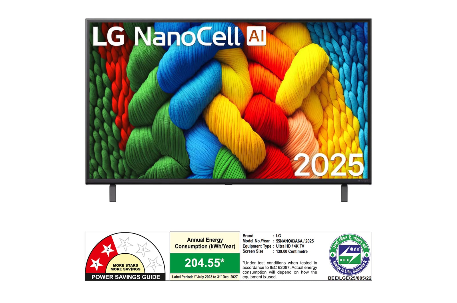 LG 55NANO83A6A 139cm (55) NANO 83A Smart TV with α7 AI Processor 4K Gen8, Filmmaker Mode with Dolby Atmos Mahajan Electronics Online