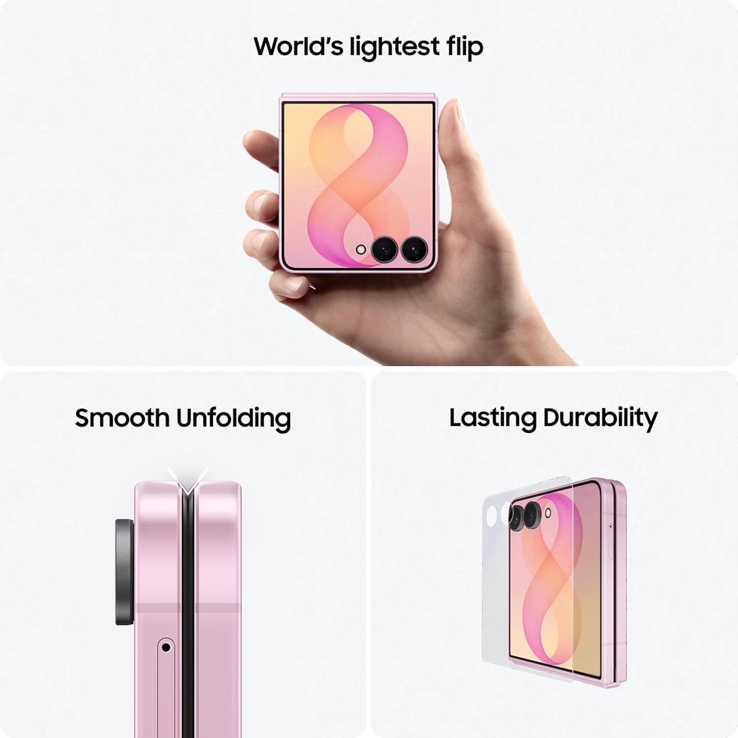 Samsung Galaxy Z Flip8 5G Smartphone with Galaxy AI (Cream, 12GB RAM, 256GB Storage), Hands Free Selfie Camera, Customizable FlexWindow, 4300mAh Battery, Now Brief, Photo Assist Samsung