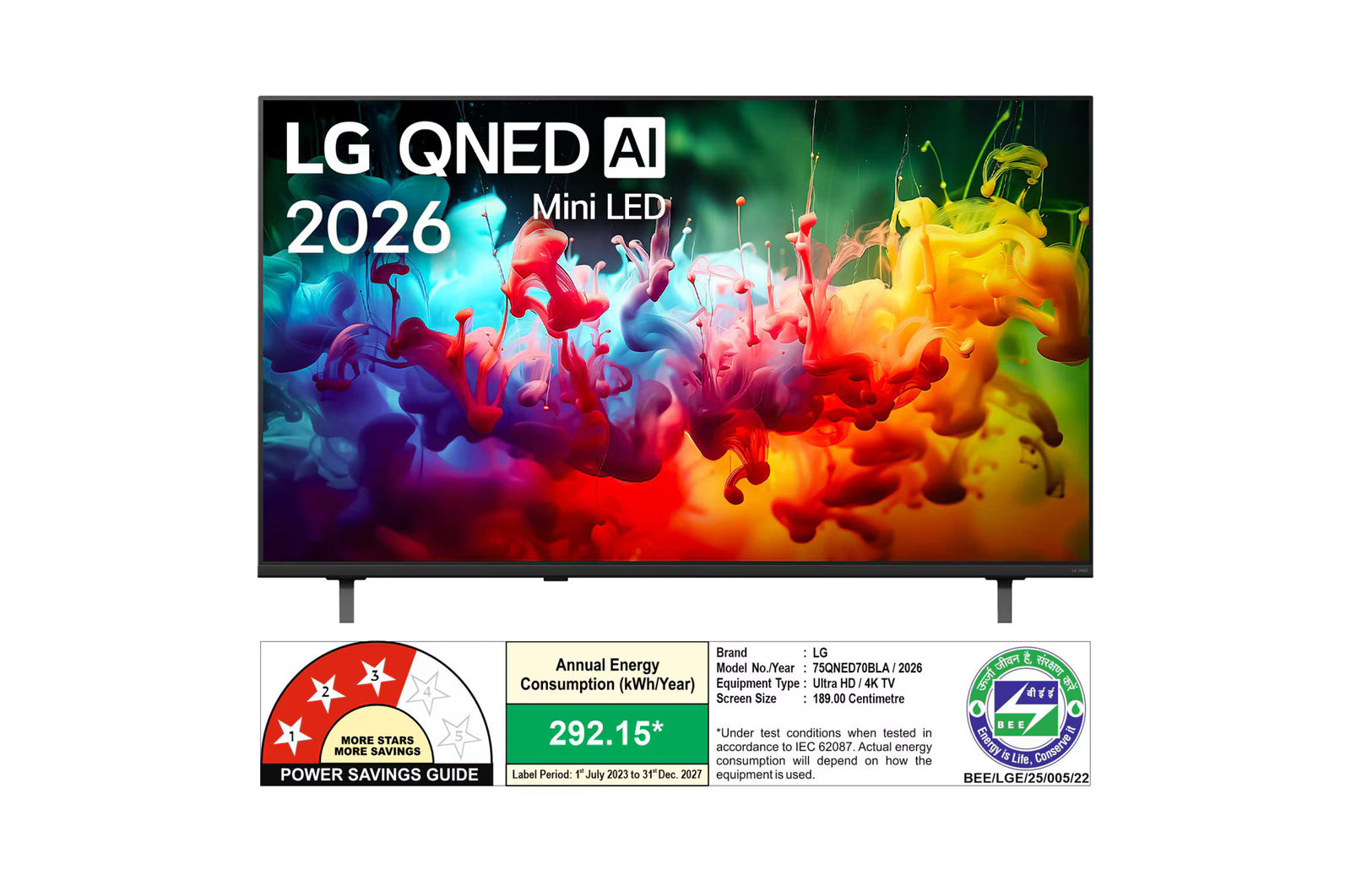 LG 75QNED70BLA 189cm (75) QNED AI QNED70 Mini LED 4K Smart TV 2026 LG