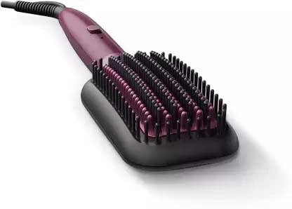 PHILIPS BHH730/00 (Dark Wine Color) Naturally Heated, Silk Protect technology, Hair Straightener Brush - Mahajan Electronics Online