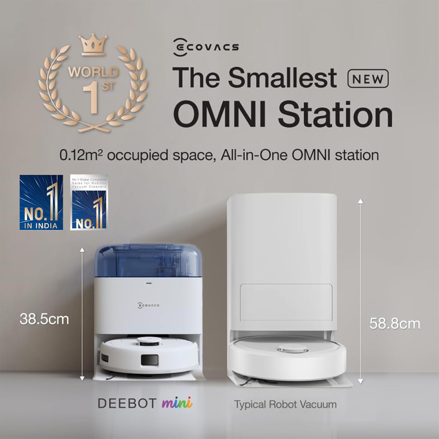 ECOVACS DEEBOT MINI Omni 2 in 1 Robot Vacuum Cleaner & Mop, 2025 New Launch, 9000 Pa, Self-Emptying Omni Station, ZeroTangle 2.0, TrueMapping 2.0, 45℃ Hot Air Dry, Deep Mopping, One-Touch Self-Clean Mahajan Electronics Online