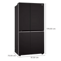 LG GLB257HWB3 Convertible 650 Litres 3 Star Frost Free Side by Side Refrigerator with Multi Air Flow (Western Black) Mahajan Electronics Online 