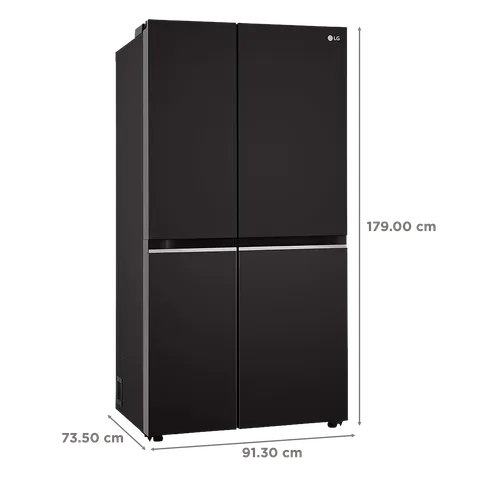 LG GLB257HWB3 Convertible 650 Litres 3 Star Frost Free Side by Side Refrigerator with Multi Air Flow (Western Black) Mahajan Electronics Online 