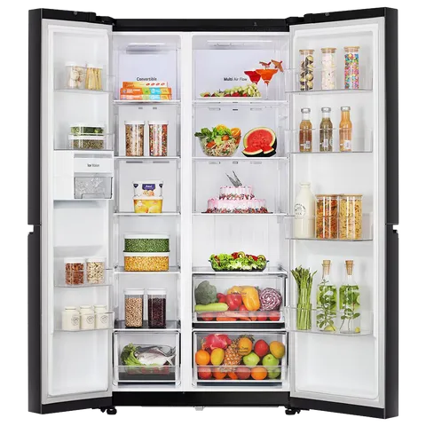 LG GLB257HWB3 Convertible 650 Litres 3 Star Frost Free Side by Side Refrigerator with Multi Air Flow (Western Black) Mahajan Electronics Online 