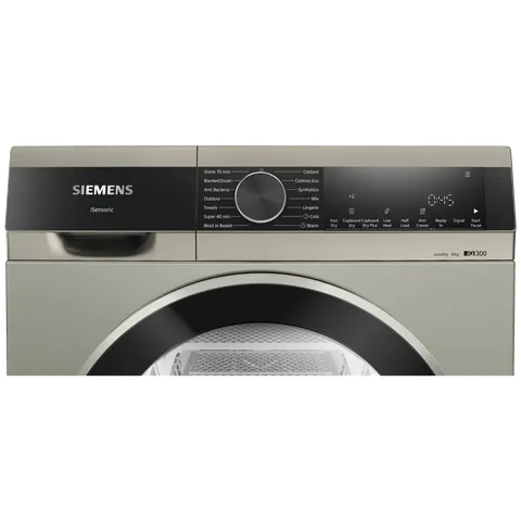 SIEMENS iQ300 WP31G208IN 8 kg Fully Automatic Front Load Dryer (AutoDry Technology, Silver Inox) Mahajan Electronics online