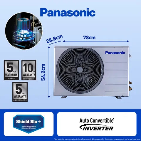 Panasonic CS/CU-EU18AKY5XFM 7 in 1 Convertible 1.5 Ton 5 Star Inverter Split Smart AC with AI Mode (Copper Condenser) Mahajan Electronics Online