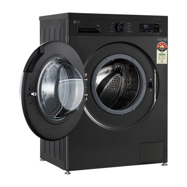 LG FHB1209Z4B 9 kg 5 Star Wi-Fi Inverter Fully Automatic Front Load Washing Machine ( Auto Restart, Platinum Black) Mahajan Electronics Online