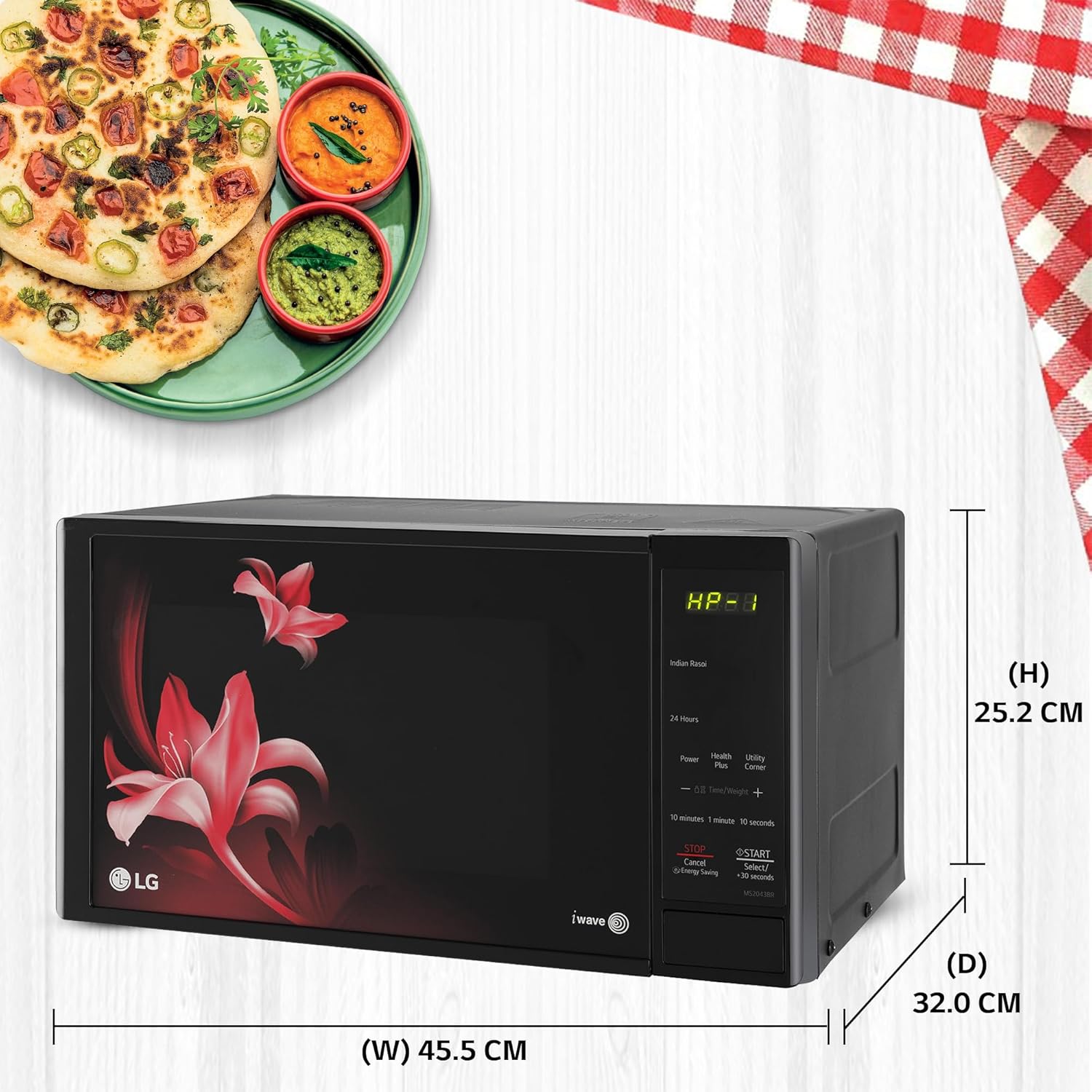LG MS2043BR 20 L Solo Microwave Oven ( Black, With i-wave Technology & Anti-Bacterial Cavity) - 2023 Model