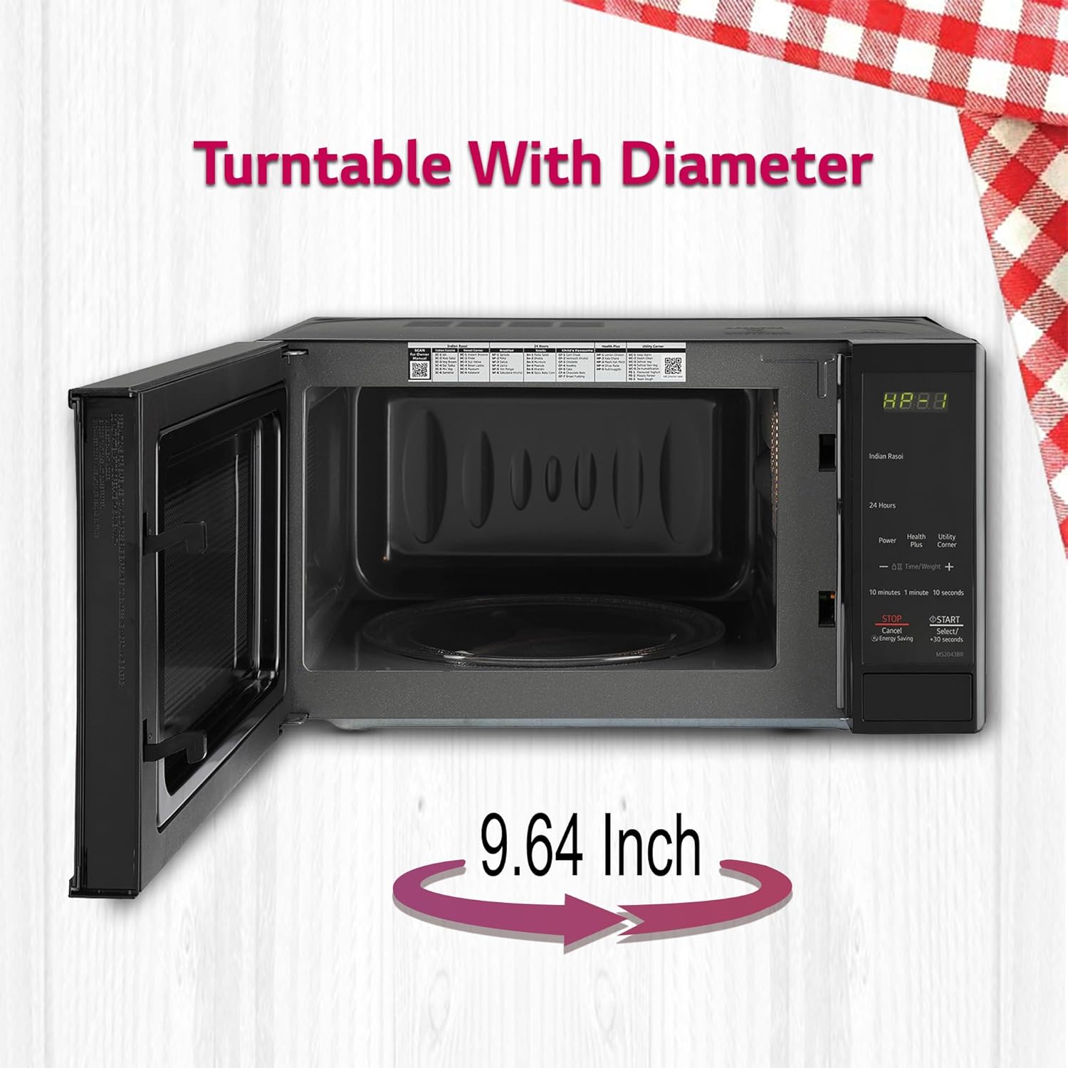 LG MS2043BR 20 L Solo Microwave Oven ( Black, With i-wave Technology & Anti-Bacterial Cavity) - 2023 Model