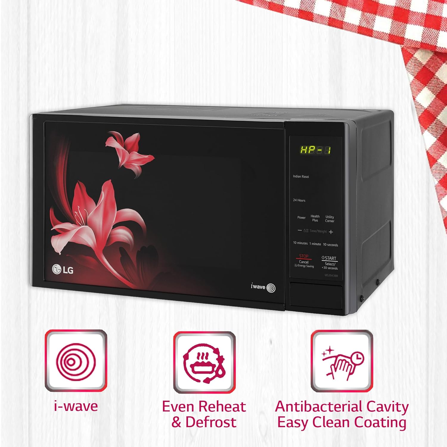 LG MS2043BR 20 L Solo Microwave Oven ( Black, With i-wave Technology & Anti-Bacterial Cavity) - 2023 Model