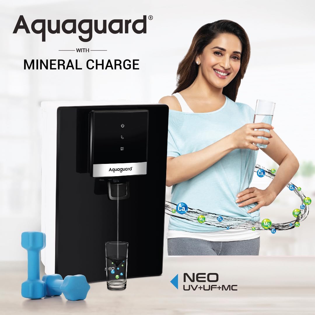 Eureka Forbes Aquaguard Neo UV+UF Water Purifier|Mineral Charge Technology|6.2L Storage|Suitable For Municipal Water,Not Suitable For Borewell/ Tanker Water|Free Installation|2 Free Services GWPDNUVUF23000 Mahajan Electronics Online