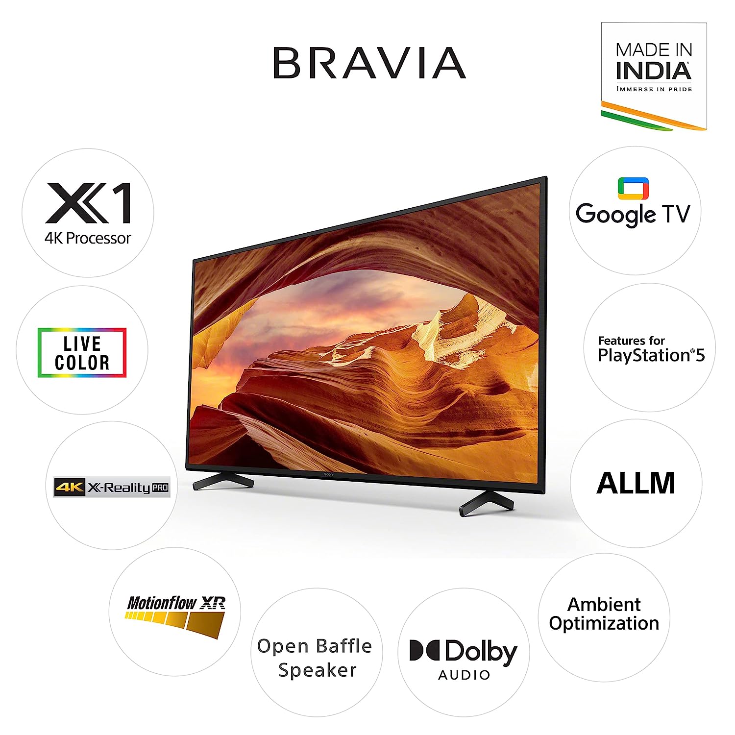 Sony Bravia 108 cm (43 inches) 4K Ultra HD Smart LED Google TV KD-43X75L (Black) - Mahajan Electronics Online
