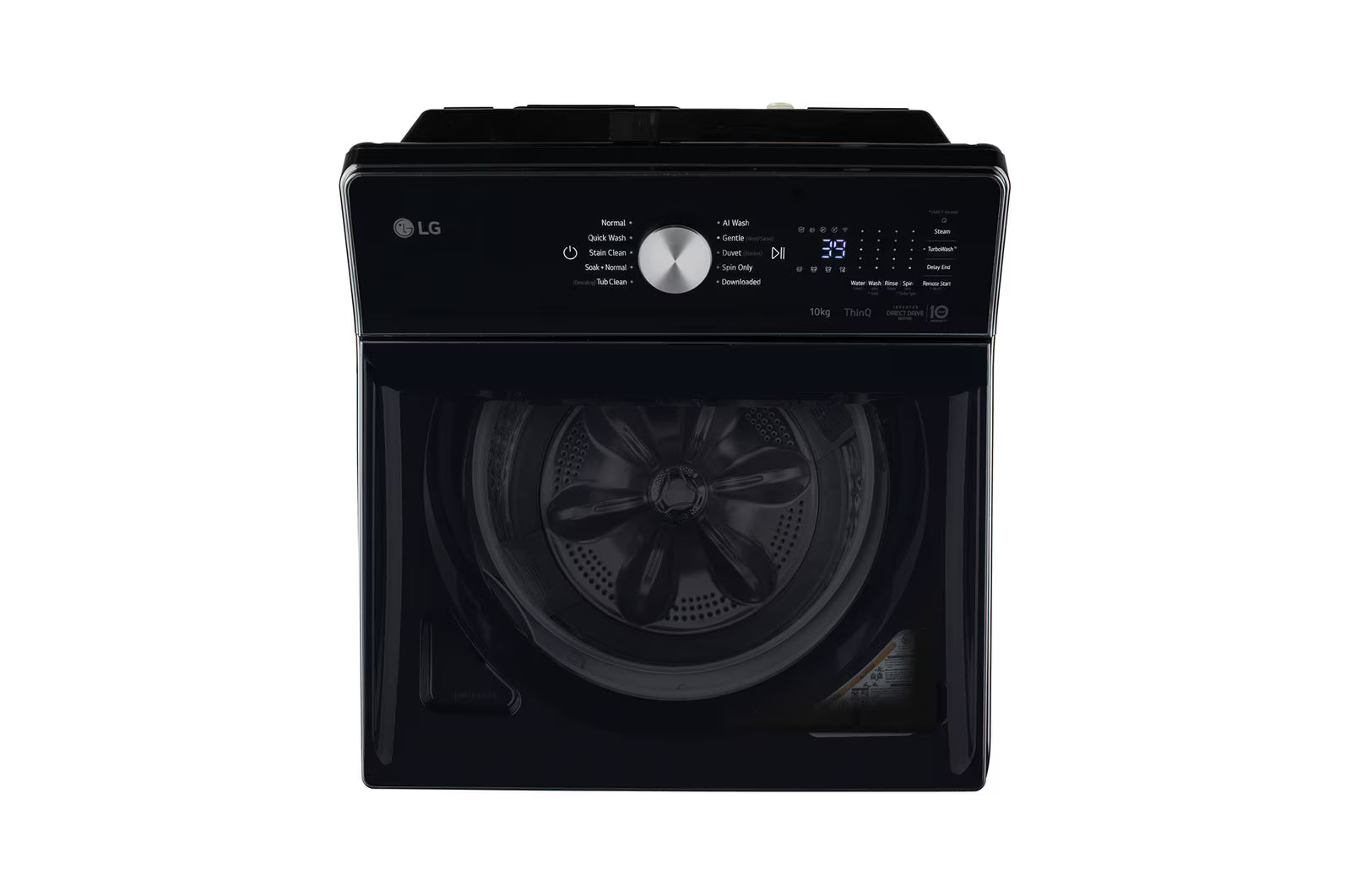 LG TX510SWO 10Kg Top Load Washing Machine, In-Built Heater, TurboWash™, AI Direct Drive™, Onyx Black Mahajan Electronics Online