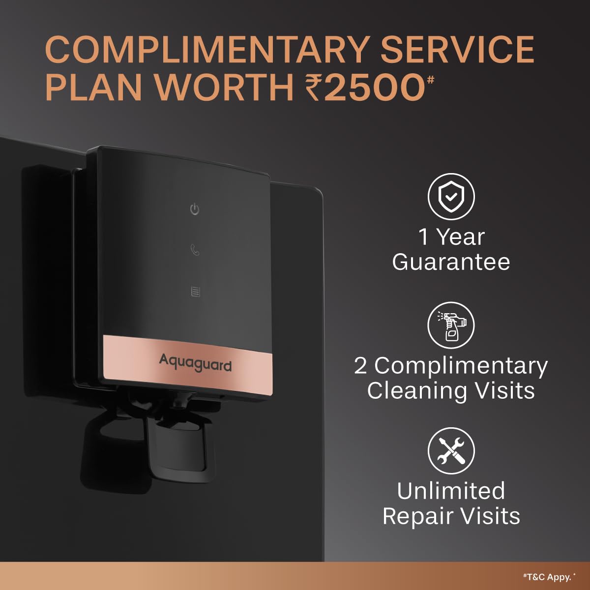 Aquaguard Neo 8-Stage Active Copper Tech Water Purifier | Taste Adjuster | RO+UV+Active Copper Tech | Inbuilt Zero Pressure Pump | Free Service Plan worth ₹2500 | Suitable for all Water Sources Mahajan electronics Online