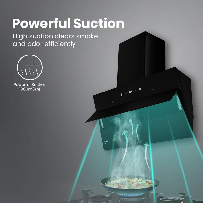 Crompton CHD-ELI90FLE-IND 90cm Filterless Wall Mounted Chimney Eliteo Inclined Series Mahajan Electronics Online