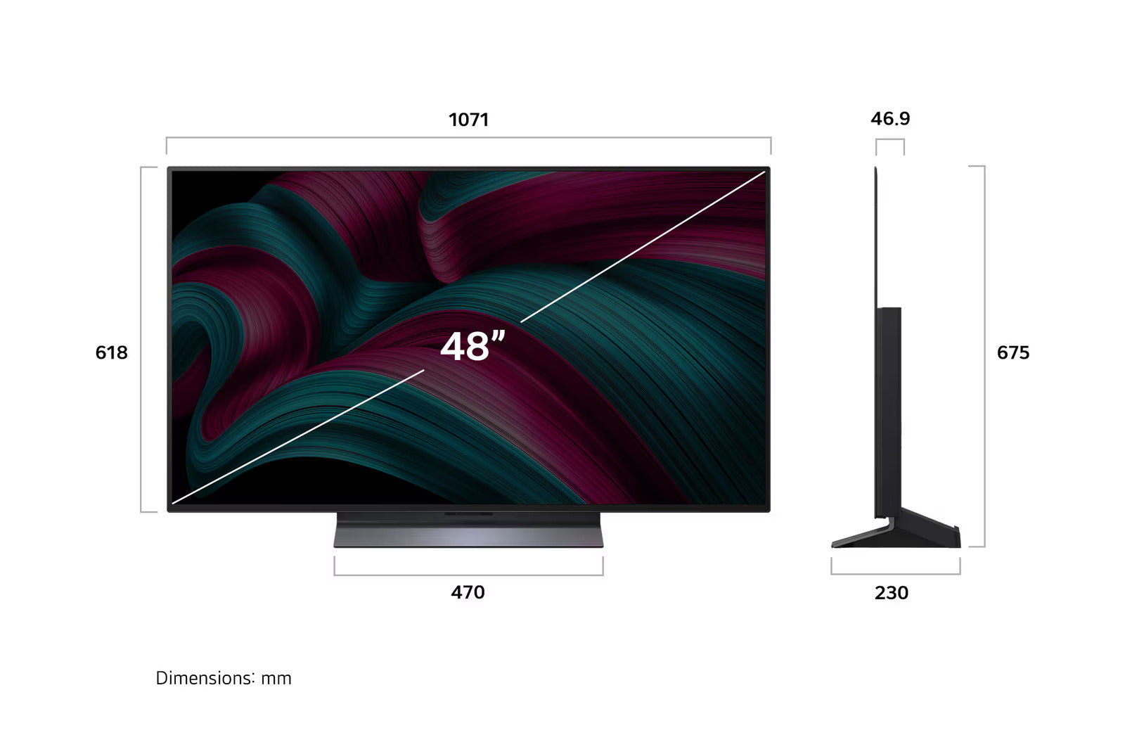 LG OLED48C56LA 121 cm (48) OLED evo Smart TV (C5) with α9 AI Processor 4K Gen8, webOS 25, Dolby Atmos, Dolby Vision Mahajan Electronics Online
